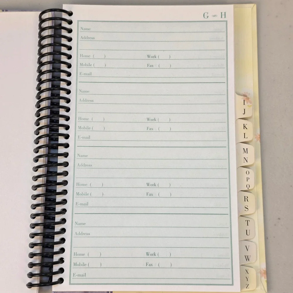 VTG Martin Designs‎ Floral Butterfly Address Book Organizer Stationary Spiral